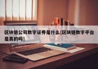 区块链公司数字证券是什么[区块链数字平台是真的吗]