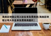 海南区块链公司入驻名单及费用表[海南区块链公司入驻名单及费用表图片]