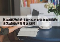 新加坡区块链跨境支付业务有哪些公司[新加坡区块链数字货币交易所]